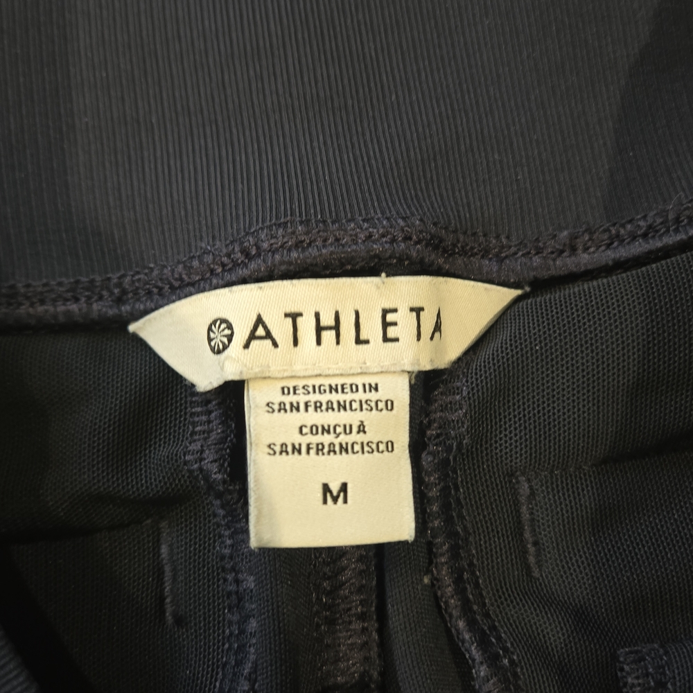 Athleta Venice High Rise Track Navy & bright White Stripe Jogger Women's Size M - Picture 8 of 11